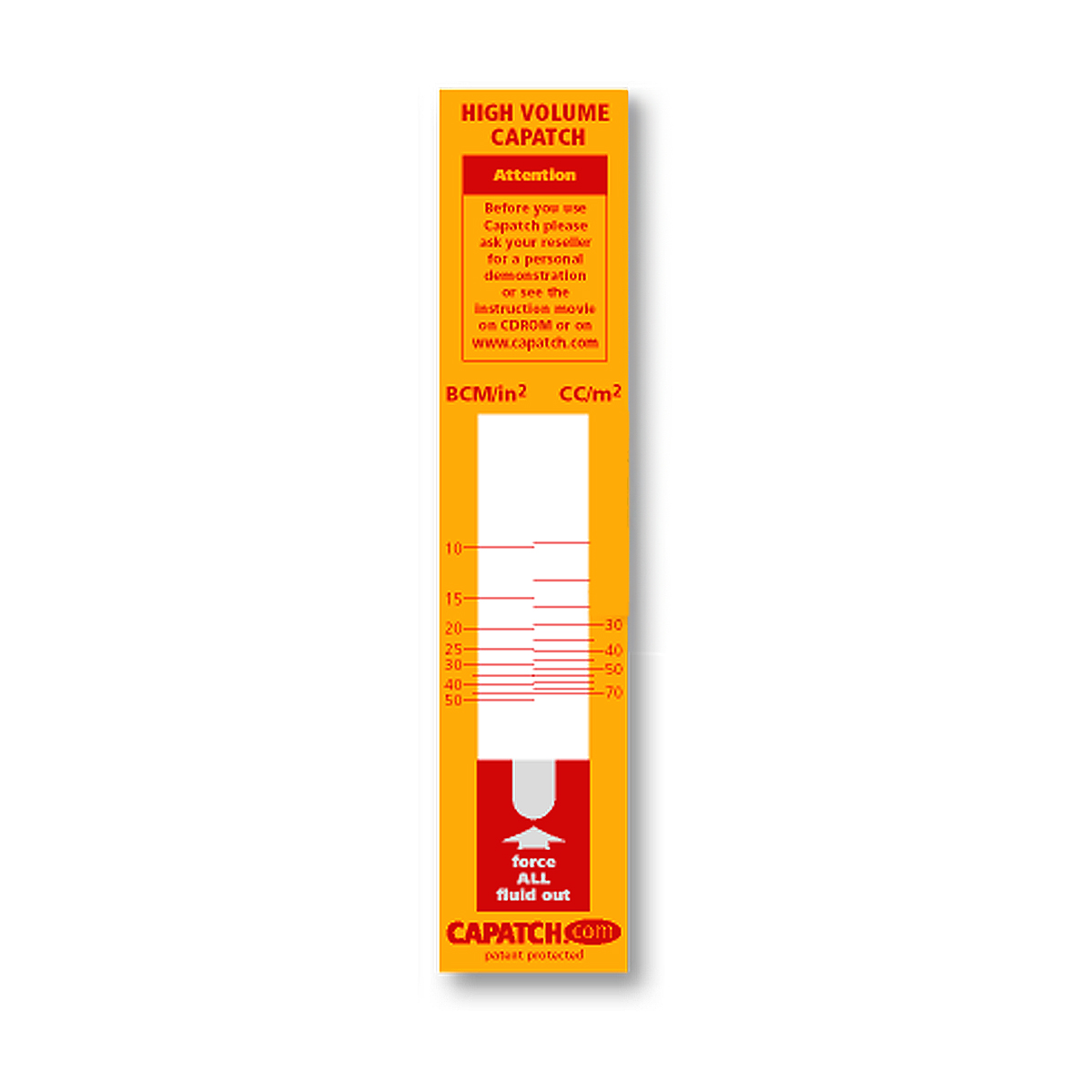Capatch Test Strips: Quick accurate anilox data, sold by ARCS